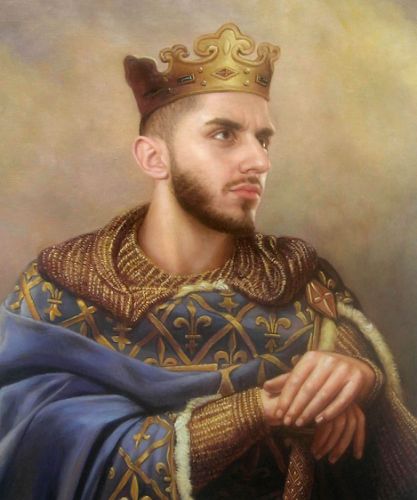 Portrait peint à la main avec costume personnalisé à partir d’une photo