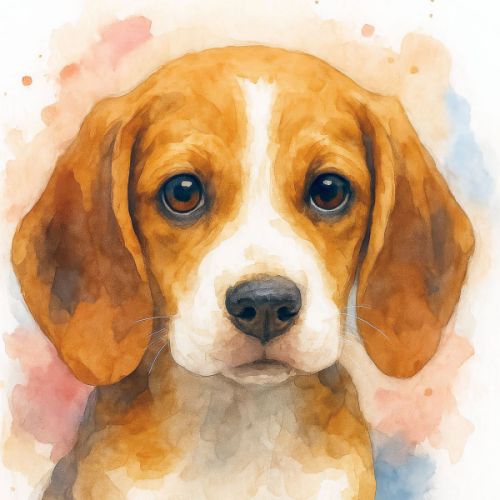 Portrait animalier peint à l’huile représentant un chien