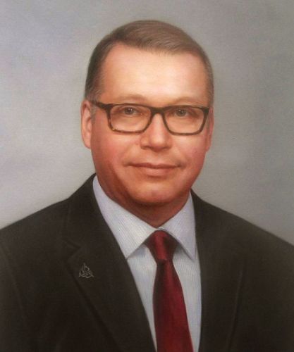 Portrait réaliste d’homme peint à partir d’une photo