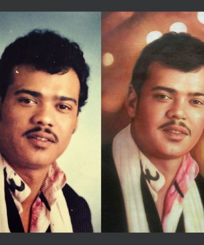 Portrait peint avec décor personnalisé sur toile