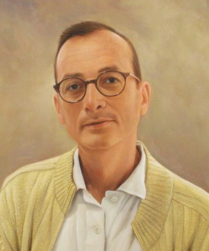 Portrait d’homme expressif peint à l’huile sur toile