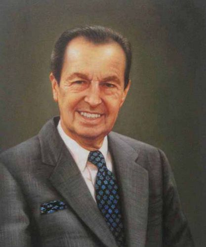 Portrait officiel réalisé en peinture sur toile