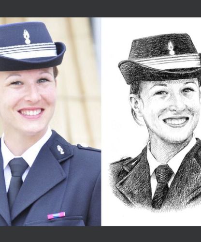 Portrait dessiné d’après photo pour Télérama