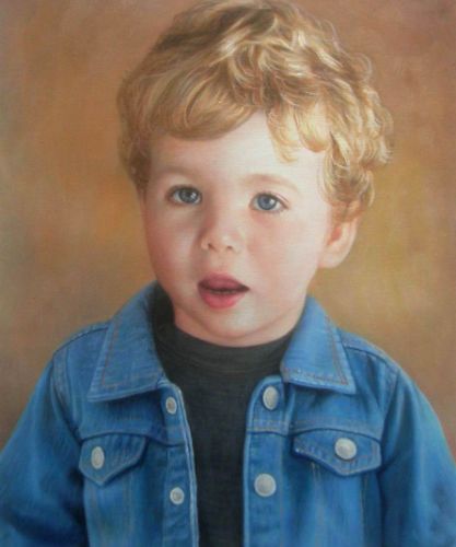 Portrait de bébé peint à l’huile sur commande