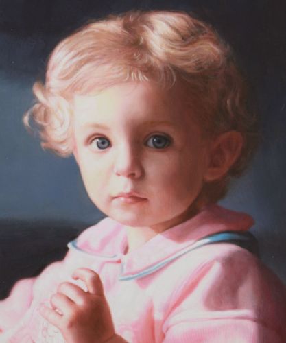 Portrait de bébé peint à la main d’après photo