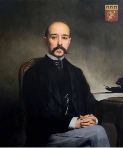 Copie de portrait de famille avec blason peint à la main