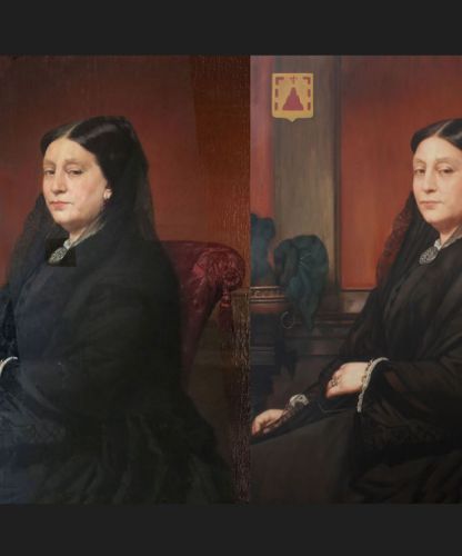 Portrait peint comparé à l’original ancien