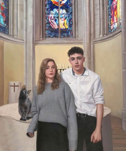 Portrait de couple peint à la main d’après photo