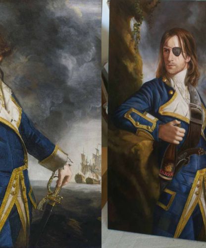 Comparatif portrait personnalisé entre photo et peinture