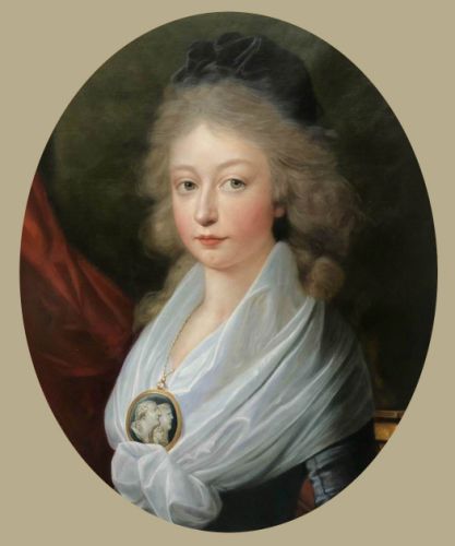 Portrait ovale peint à la main dans un style classique