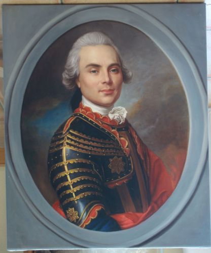 Portrait en format ovale en trompe-l’œil