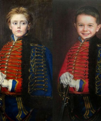 Portrait personnalisé d’enfant peint à la main