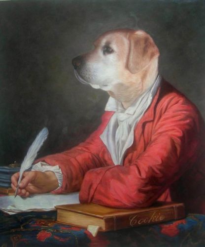 Peinture de chien sur mesure dans un style classique