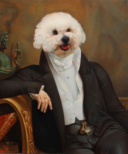 Portrait personnalisé de chien en costume ancien