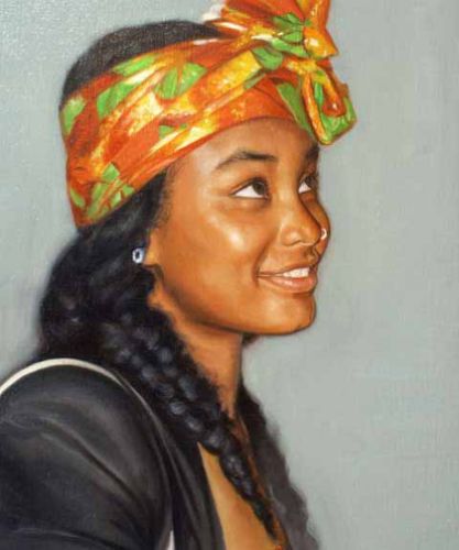 Portrait de femme réalisé sur commande à partir d’une photo