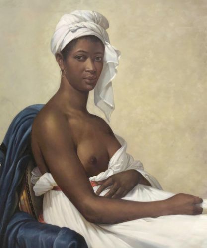 Copie en peinture d’un portrait du XVIIIe siècle