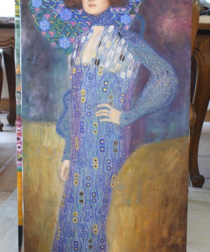 Copie de tableau de Klimt représentant Emilie Flöge