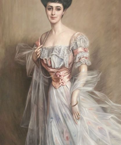 Reproduction d’un portrait de Boldini peint à l’huile