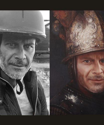 Portrait personnalisé et photomontage pour peinture sur toile