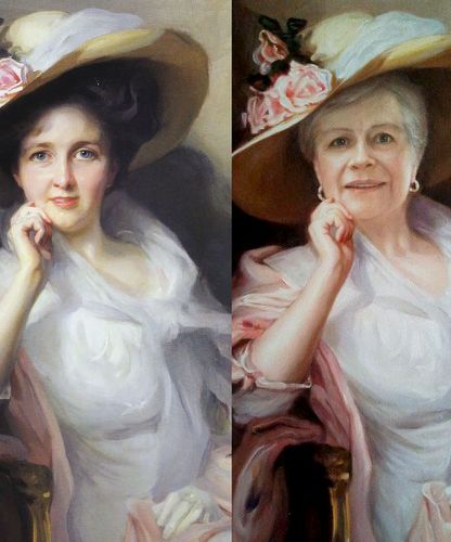 Portrait personnalisé d’une femme peint à l’huile