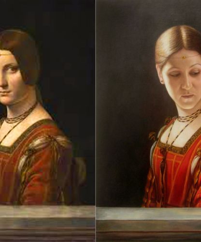 Portrait peint inspiré d’un tableau de maître à partir d’une photo