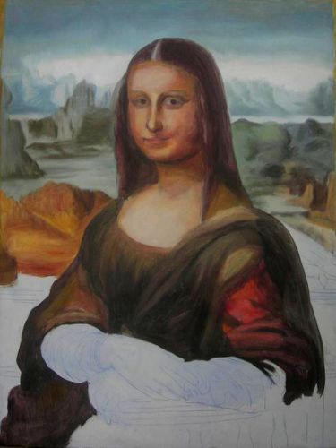 Démonstration de peinture de la Joconde