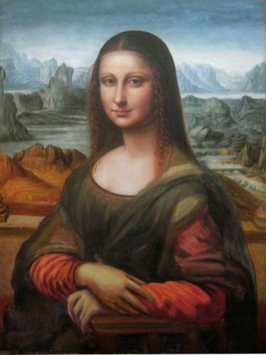 Reproduction en peinture de la Mona Lisa