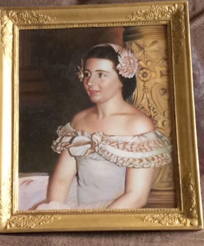 Portrait peint à la main d’une femme à partir d’une photo ancienne