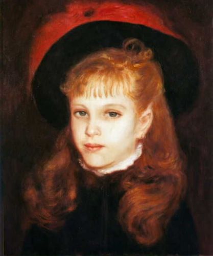 Copie du portrait Jeune fille au chapeau d’après Renoir