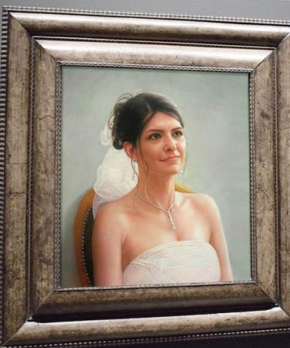 Tableau de mariage peint sur commande d’après photo