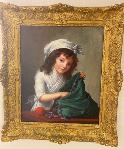 Reproduction de portrait ancien avec encadrement traditionnel