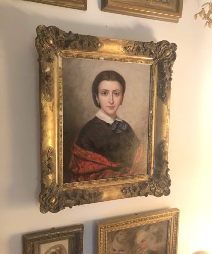 Tableau à l’huile avec cadre mouluré classique