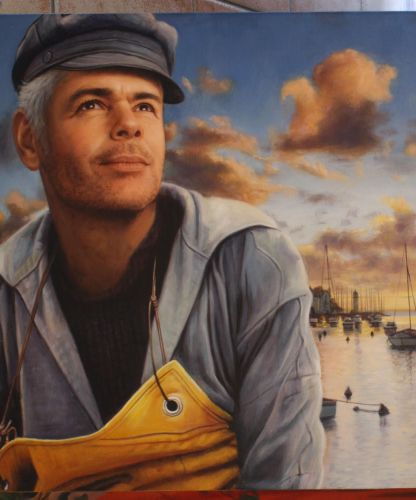 Portrait peint avec décor personnalisé à partir d’une photo