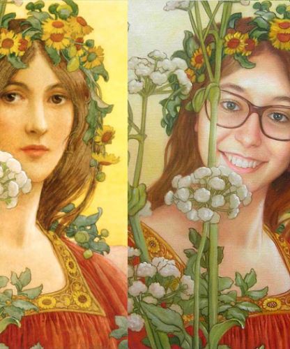 Portrait sur toile avec personnalisation artistique