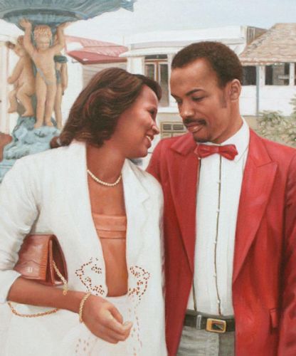 Portrait de mariés peint à la main sur commande