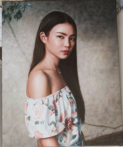 Portrait peint à la main sur toile