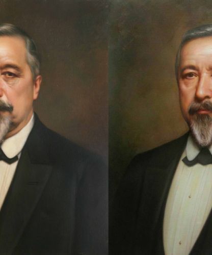 Portrait ancien réplique du XIXe siècle peint à l’huile