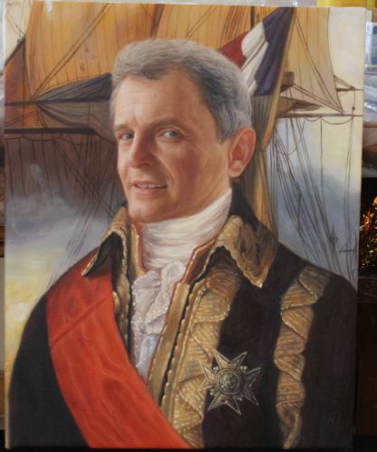 Portrait peint à l’huile avec costume d’époque