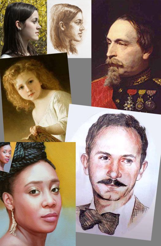 Copie peinte d’un portrait d’après un dessin